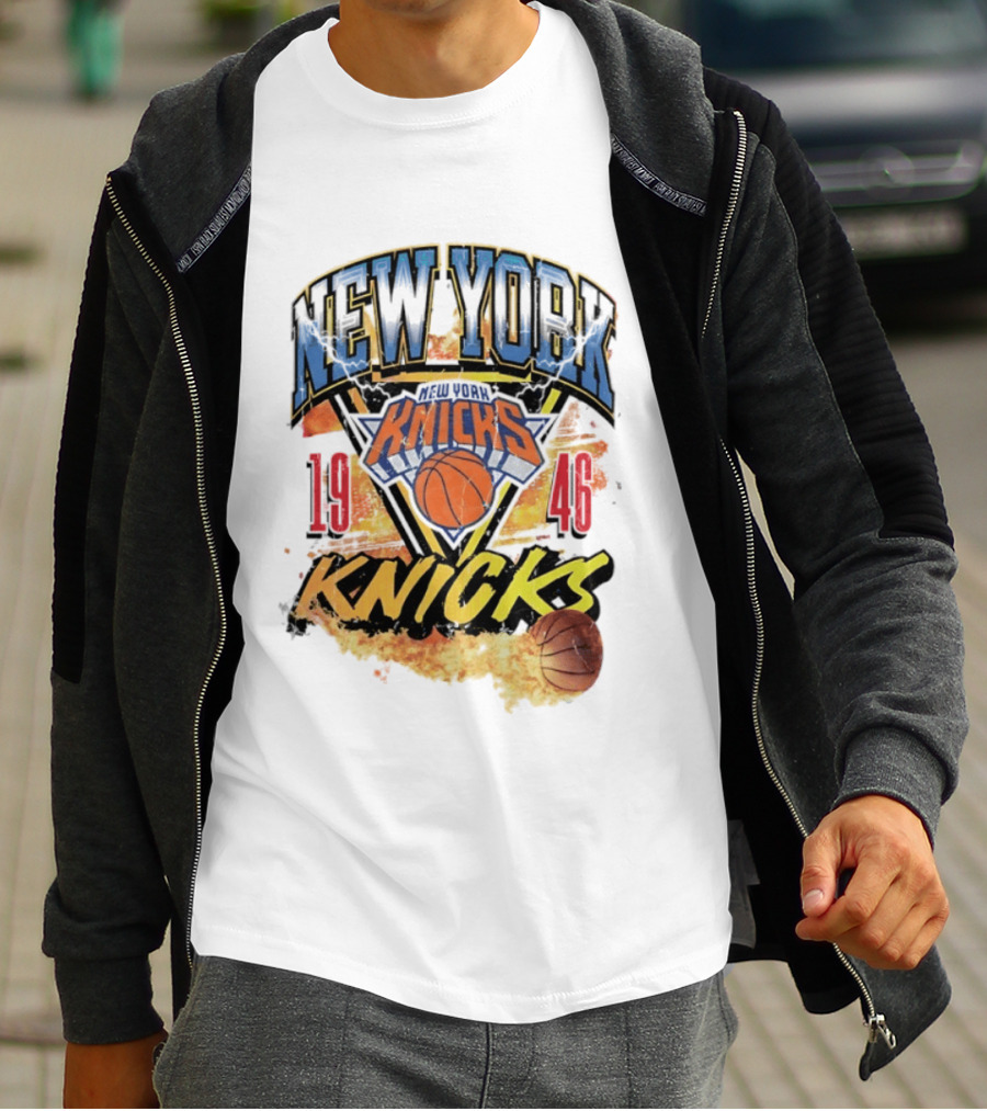 New York Knicks 1946 Basketball On Fire T-Shirt