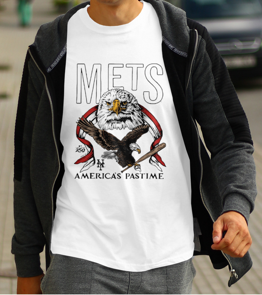 New York Mets America's Pastime 250th Anniversary Eagle And Bat T-Shirt