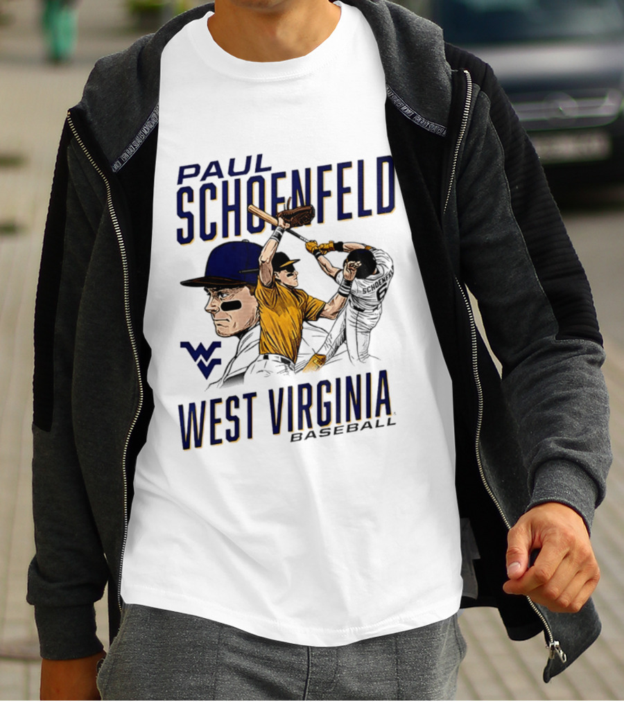 Paul Schoenfeld West Virginia Baseball WV Player T-Shirt