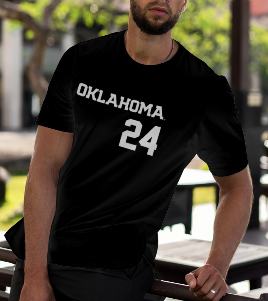 Oklahoma 24 Audrey Lowry Sooners Softball Name And Number Two Sided T-Shirt