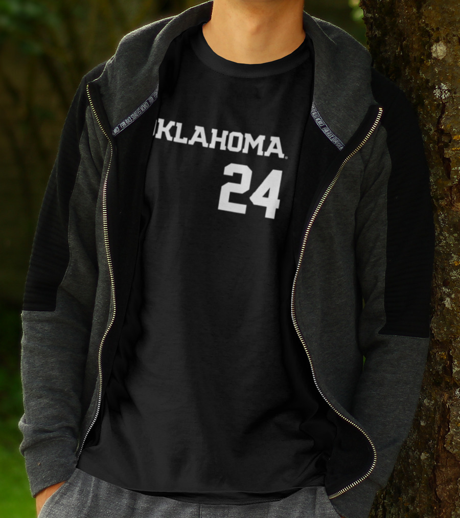 Oklahoma 24 Audrey Lowry Sooners Softball Name And Number Two Sided T-Shirt