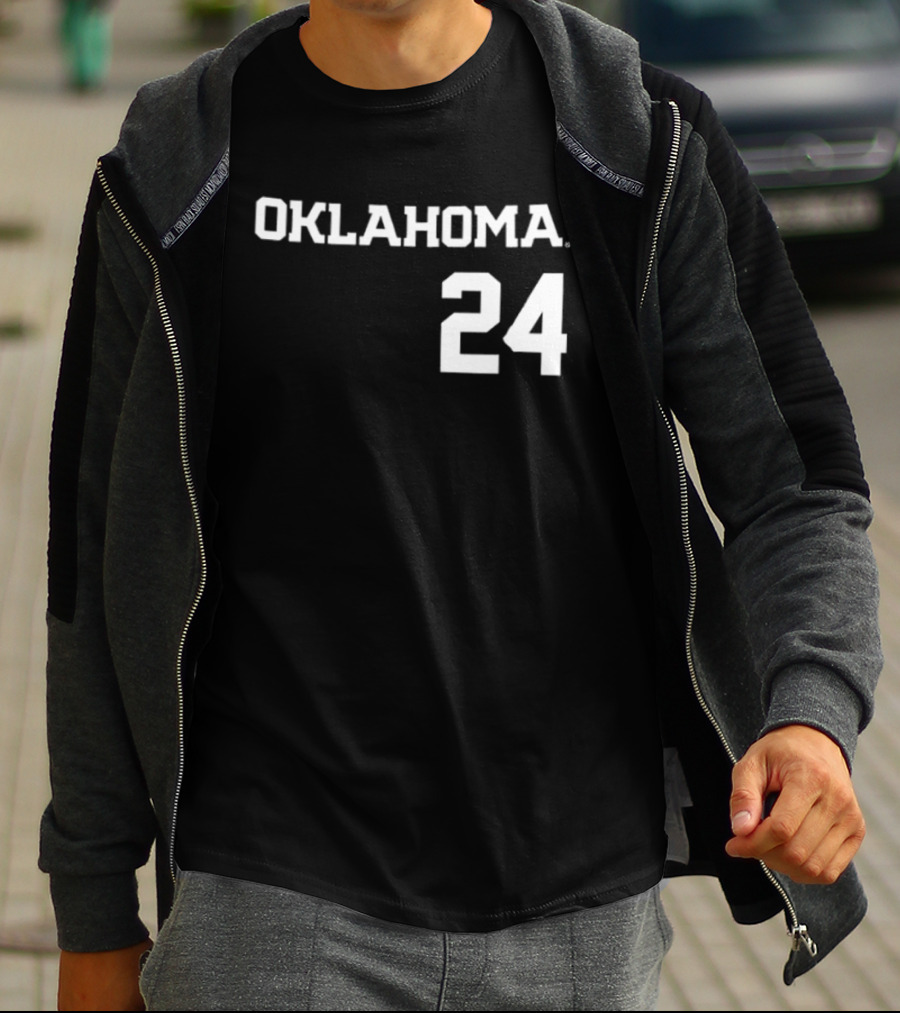 Oklahoma 24 Audrey Lowry Sooners Softball Name And Number Two Sided T-Shirt