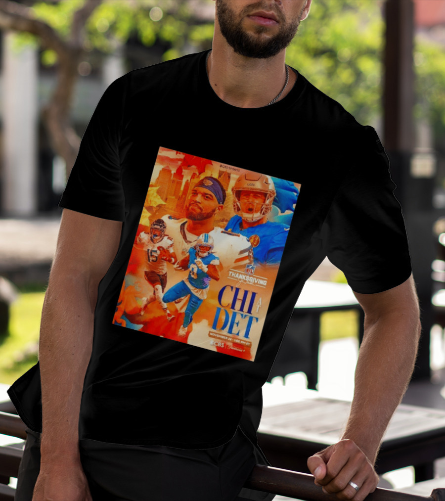 NFL Thanksgiving Day Game Chicago Bears Vs Detroit Lions Nov 26 CBS Sports T-Shirt