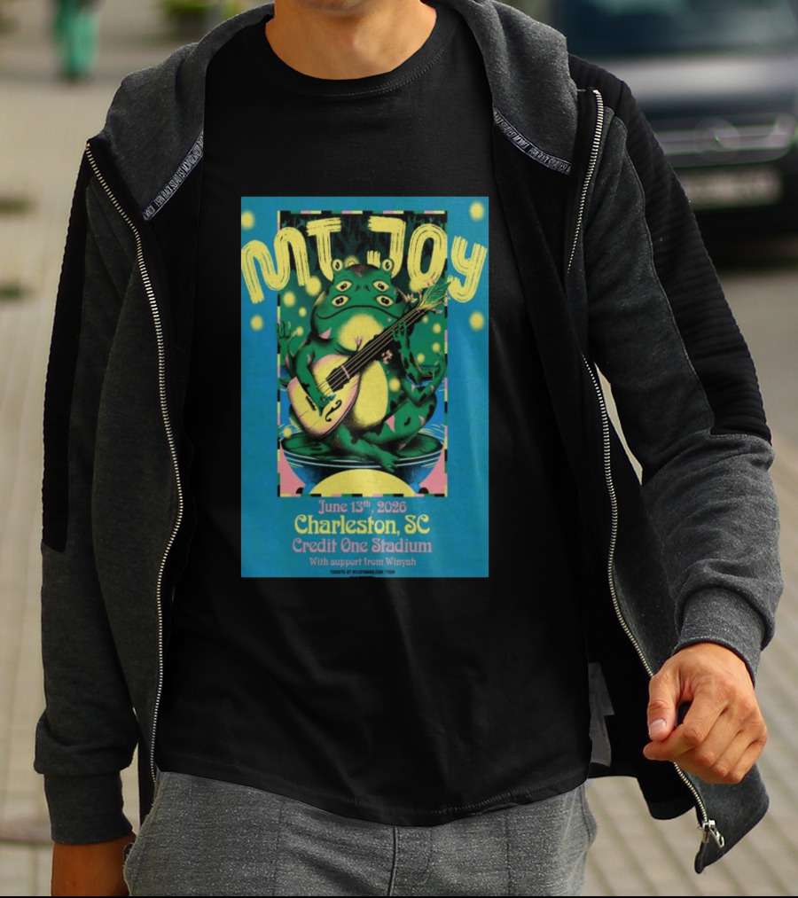 MT. JOY Charleston SC June 13 2026 Credit One Stadium Frog Guitar Concert T-Shirt