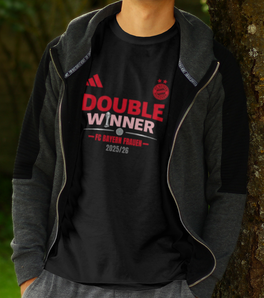Double Winner FC Bayern Frauen 2025 26 Bundesliga Champions T-Shirt