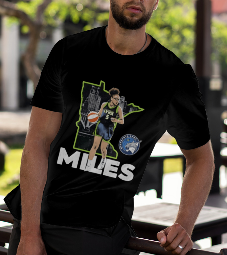 Minnesota Lynx Olivia Miles Basketball Skyline Map T-Shirt