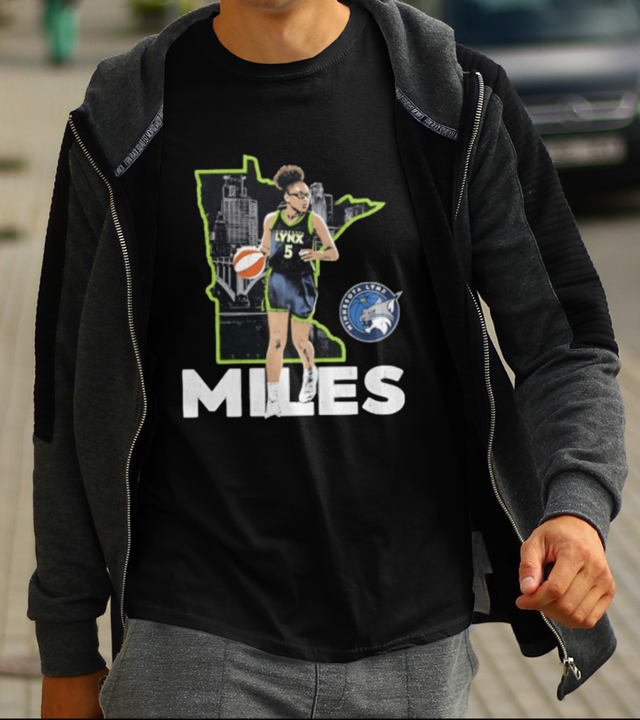 Minnesota Lynx Olivia Miles Basketball Skyline Map T-Shirt