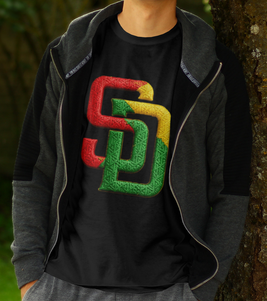 Padres African American Heritage 2026 Giveaway SD Red Gold Green T-Shirt