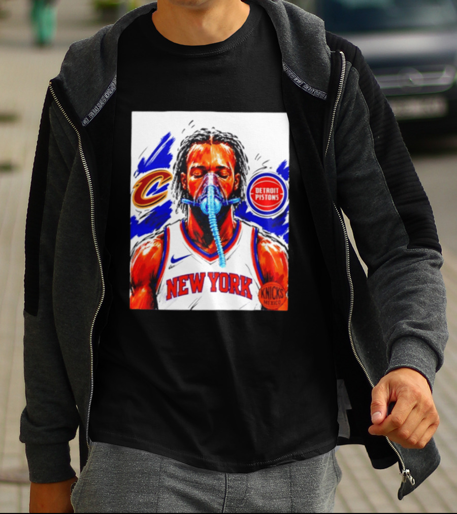 New York Knicks Jalen Brunson Vs Detroit Pistons Cleveland Cavaliers Matchup Knicks Mexico T-Shirt