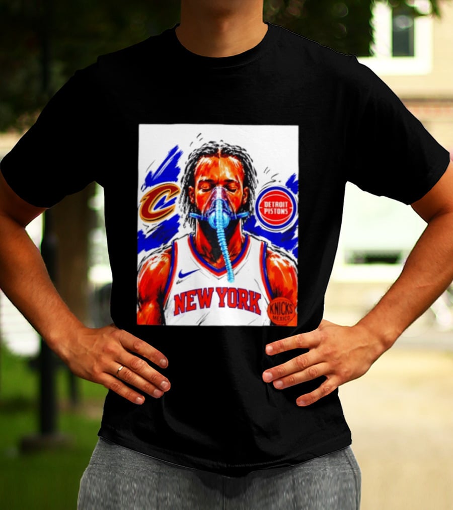 New York Knicks Jalen Brunson Vs Detroit Pistons Cleveland Cavaliers Matchup Knicks Mexico T-Shirt