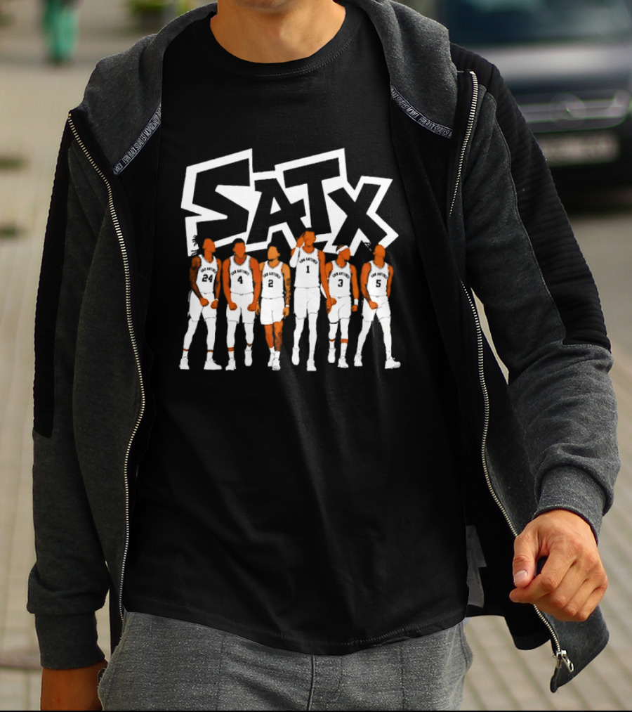 SATX San Antonio Spurs Basketball Players Team Sports T-Shirt