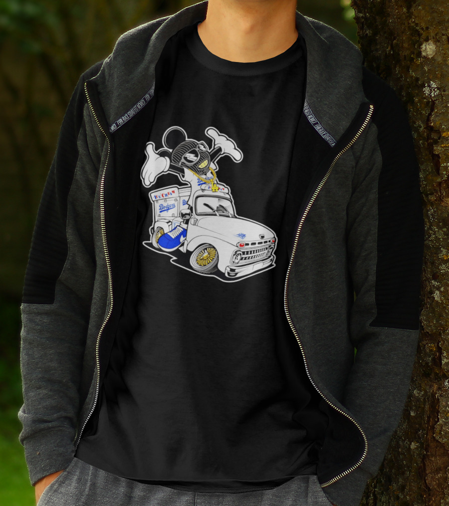 Los Angeles Dodgers Mickey Ice Cream Truck Sneaker Chain T-Shirt