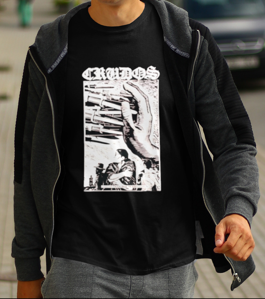 Crudos Lucha Para Powerful Activist Imagery With Raised Fist And Unity T-Shirt