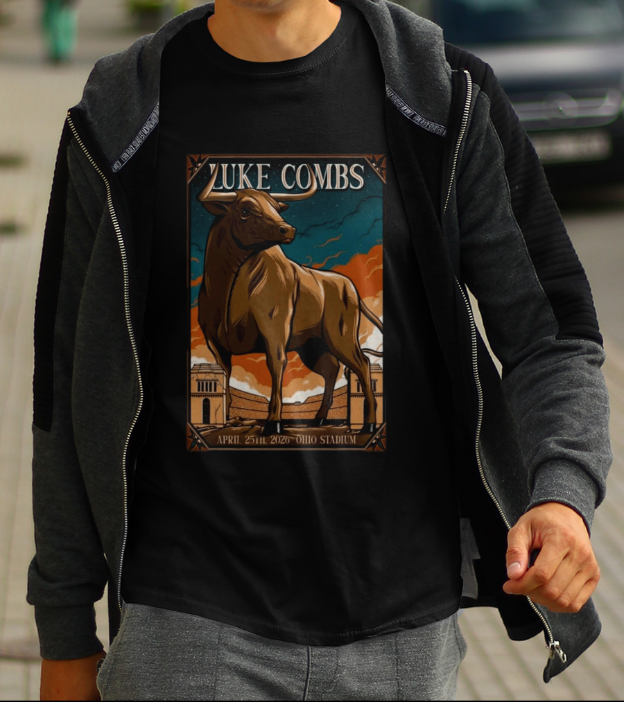 Luke Combs Ohio Stadium April 25 2026 Bull T-Shirt