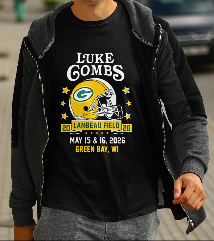 Luke Combs Green Bay Packers Tour 2026 Lambeau Field May 15 16 Green Bay WI T-Shirt
