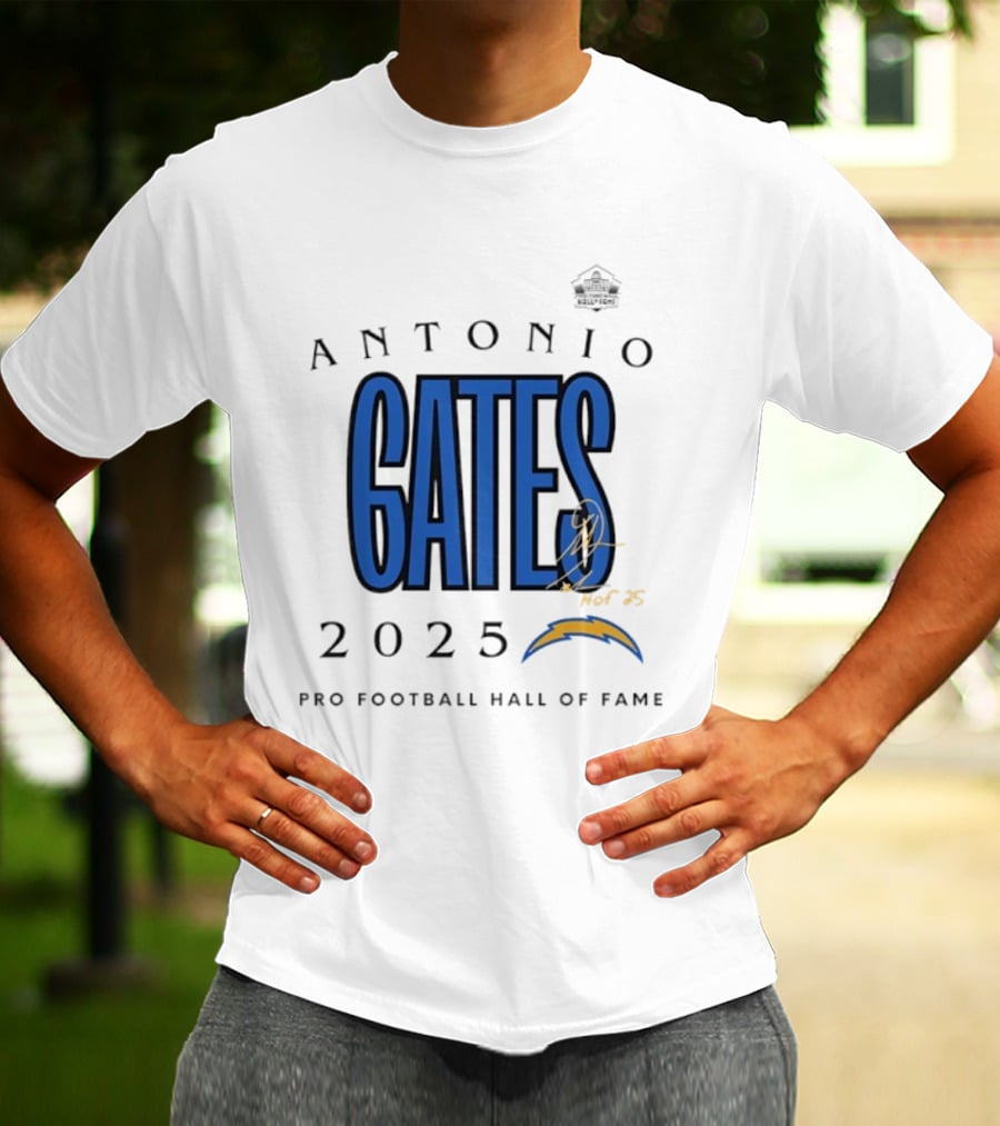 Antonio Gates Los Angeles Chargers Pro Football Hall Of Fame 2025 T-Shirt