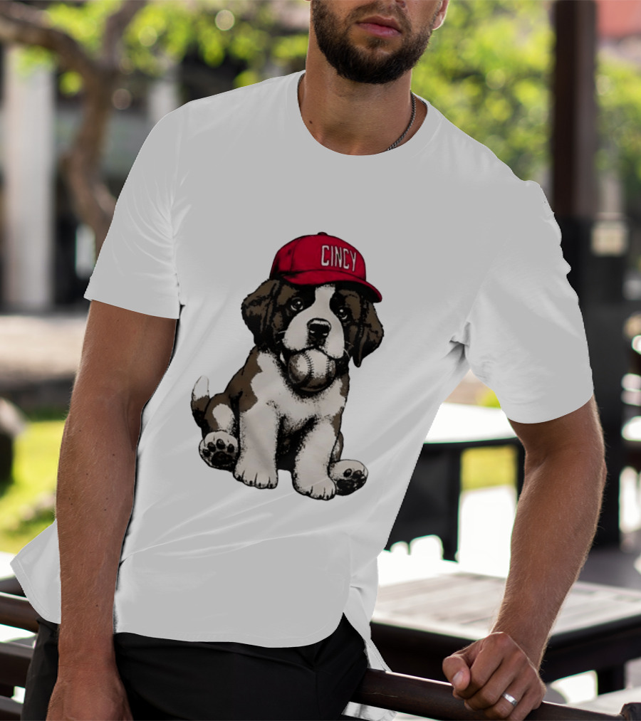 Cincinnati Reds Cincy Puppy Baseball Hat T-Shirt