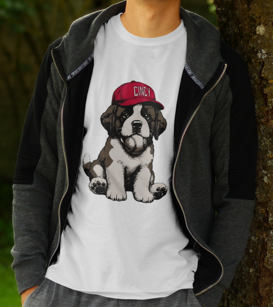 Cincinnati Reds Cincy Puppy Baseball Hat T-Shirt