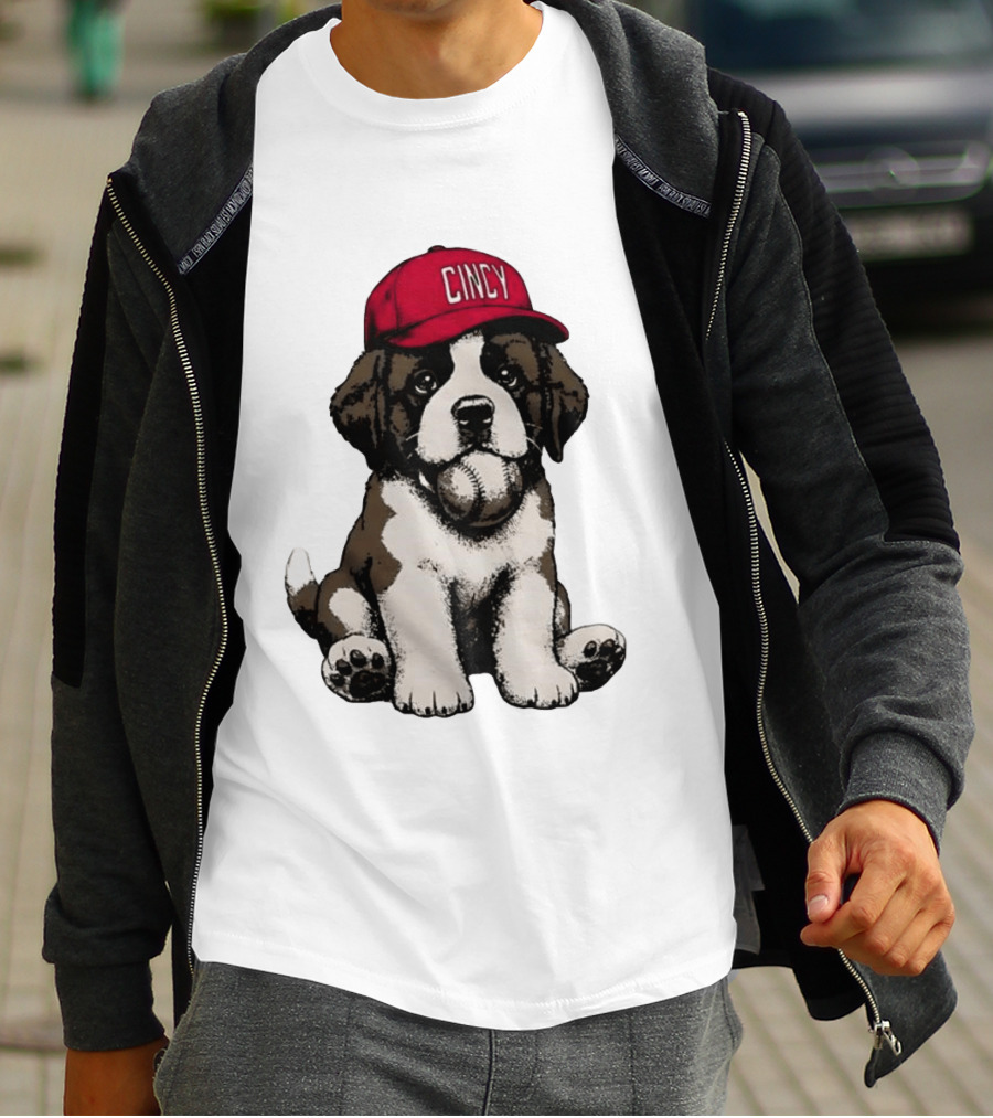 Cincinnati Reds Cincy Puppy Baseball Hat T-Shirt