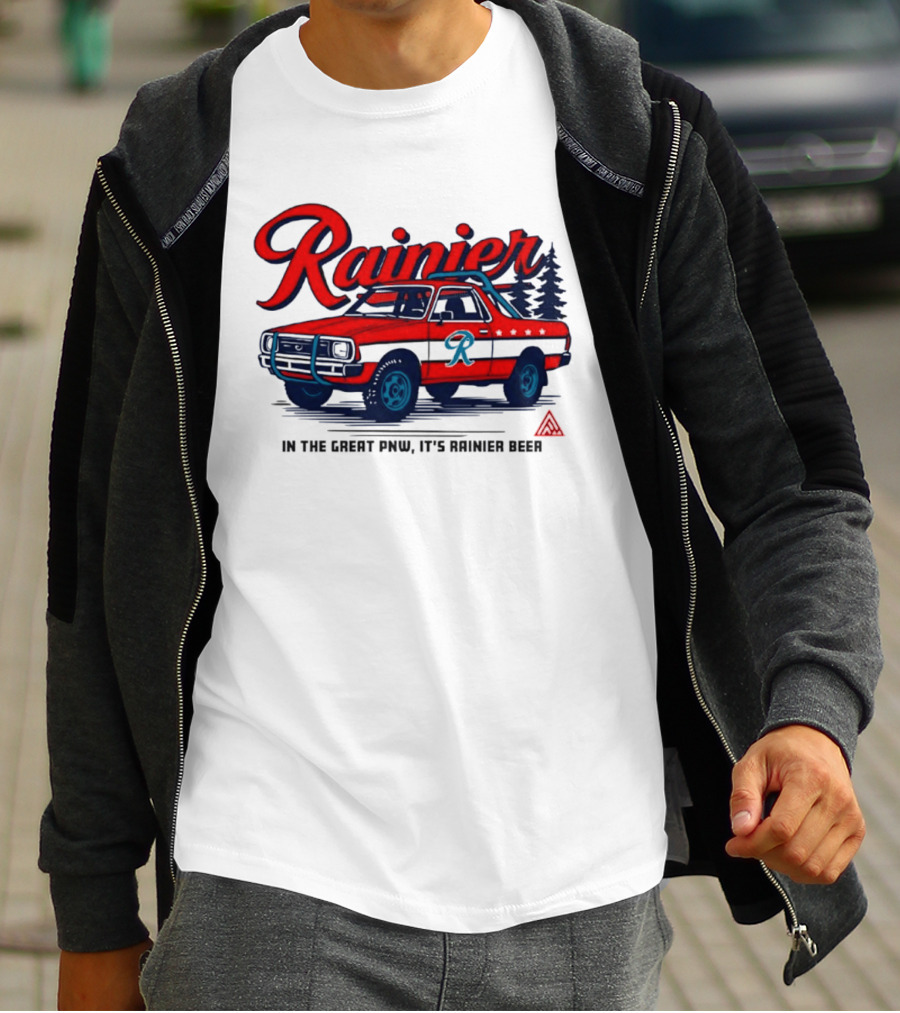 Rainier Beer Subaru Brat In The Great PNW T-Shirt