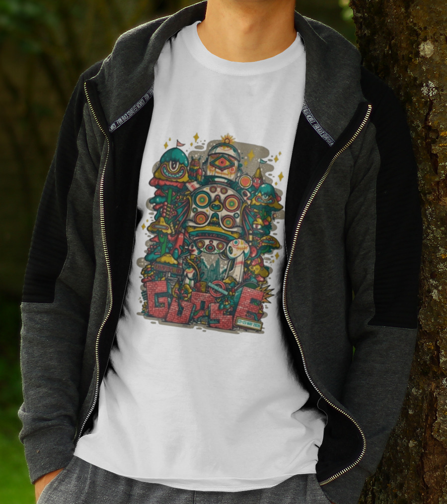 Goose London UK Tour May 22 23 2026 Psychedelic Robot Mushroom T-Shirt