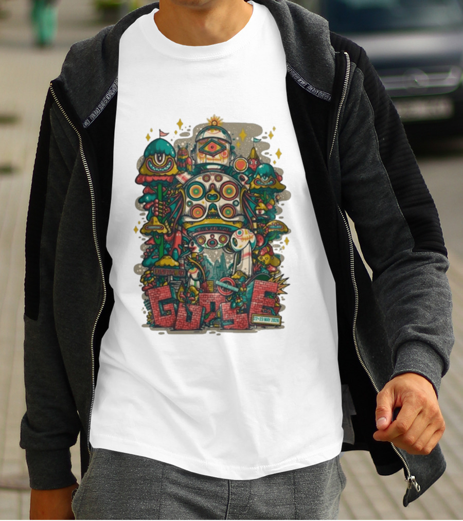 Goose London UK Tour May 22 23 2026 Psychedelic Robot Mushroom T-Shirt