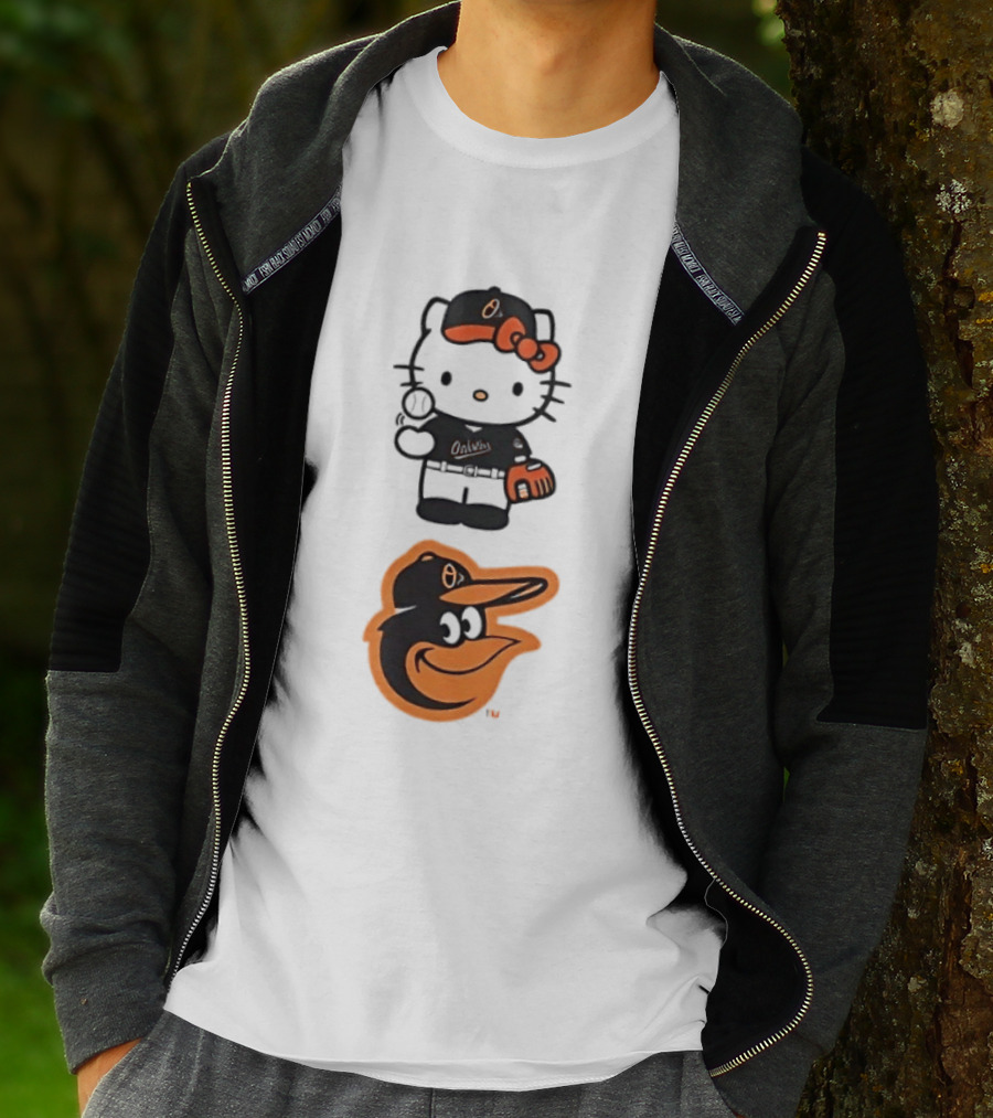 Hello Kitty Baltimore Orioles Baseball Fan Merchandise T-Shirt