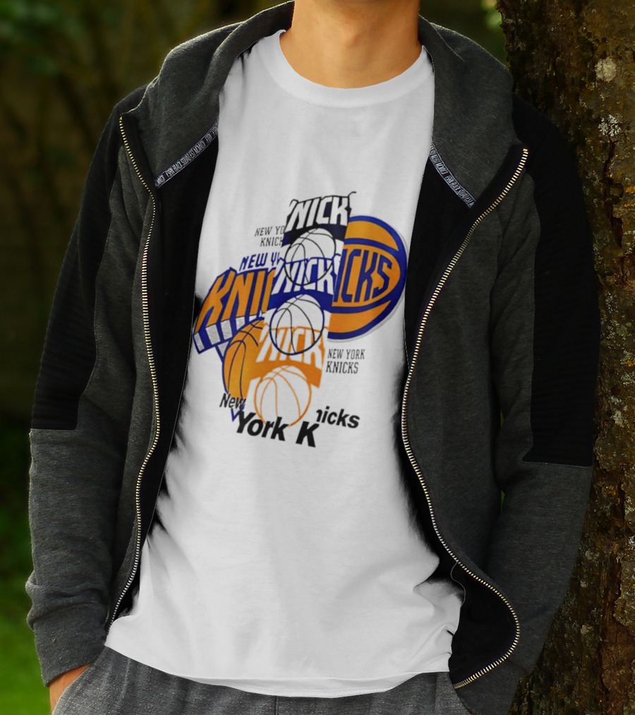 New York Knicks Basketball Collage Fragmented T-Shirt
