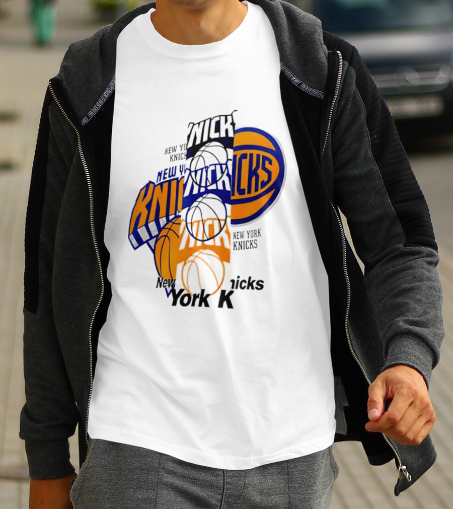 New York Knicks Basketball Collage Fragmented T-Shirt