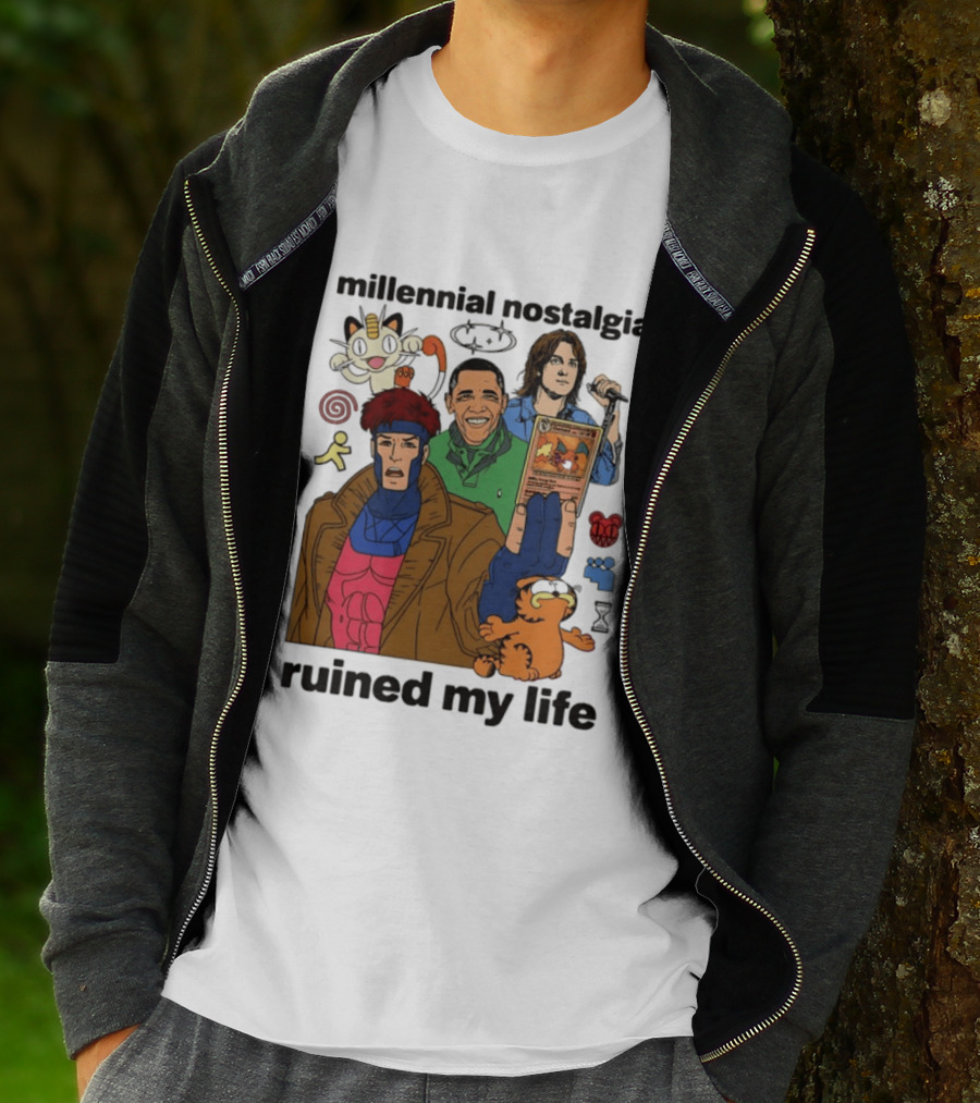 Millennial Nostalgia Obama Gambit Pokémon Yu Gi Oh Ruined My Life T-Shirt