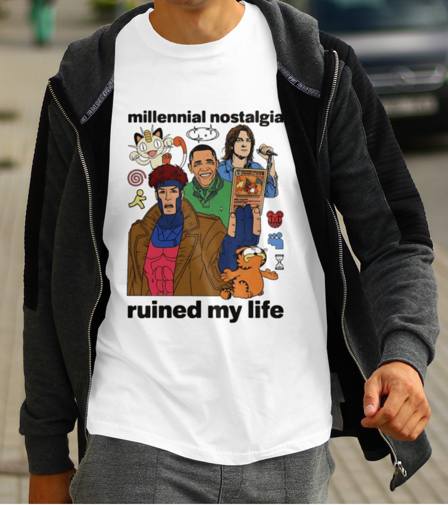 Millennial Nostalgia Obama Gambit Pokémon Yu Gi Oh Ruined My Life T-Shirt