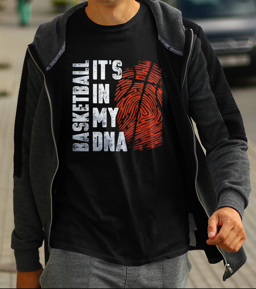 Basketball It's In My DNA Fingerprint T-Shirt