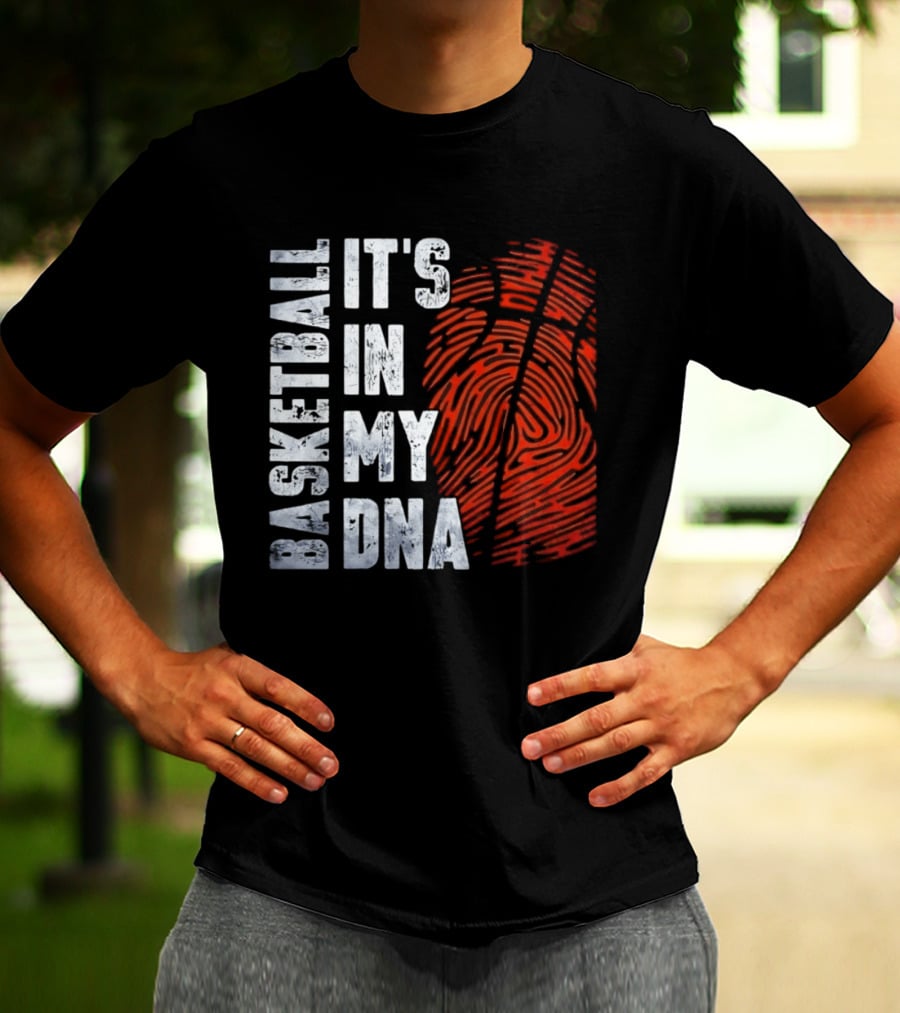 Basketball It's In My DNA Fingerprint T-Shirt