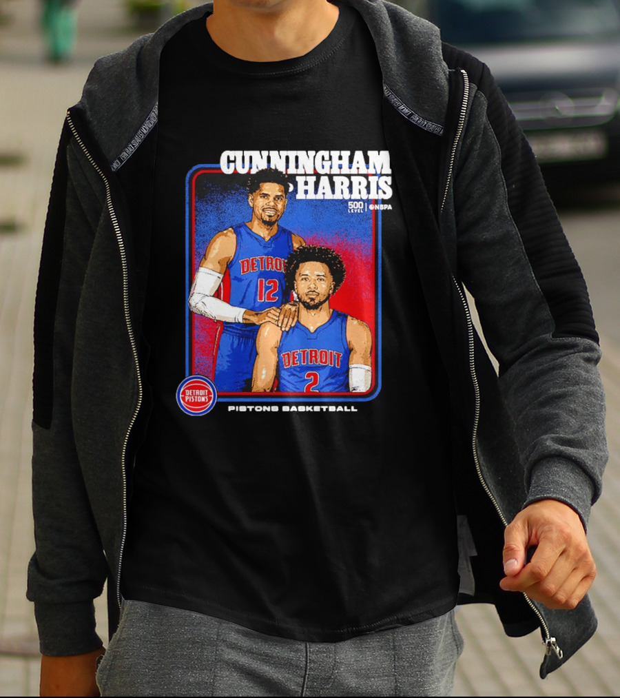 Cunningham Harris 500 Level Onepa Detroit Pistons Basketball T-Shirt