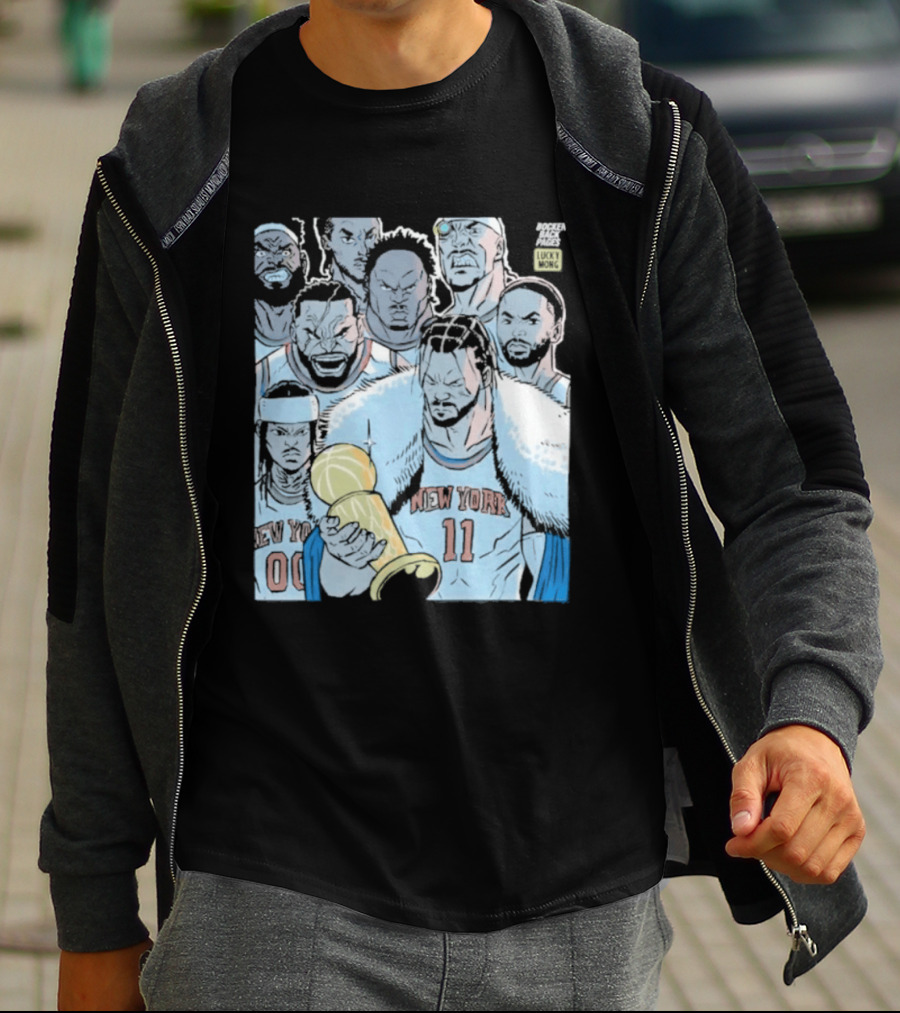 New York Knicks Anime Basketball Players 2026 Championship Trophy T-Shirt