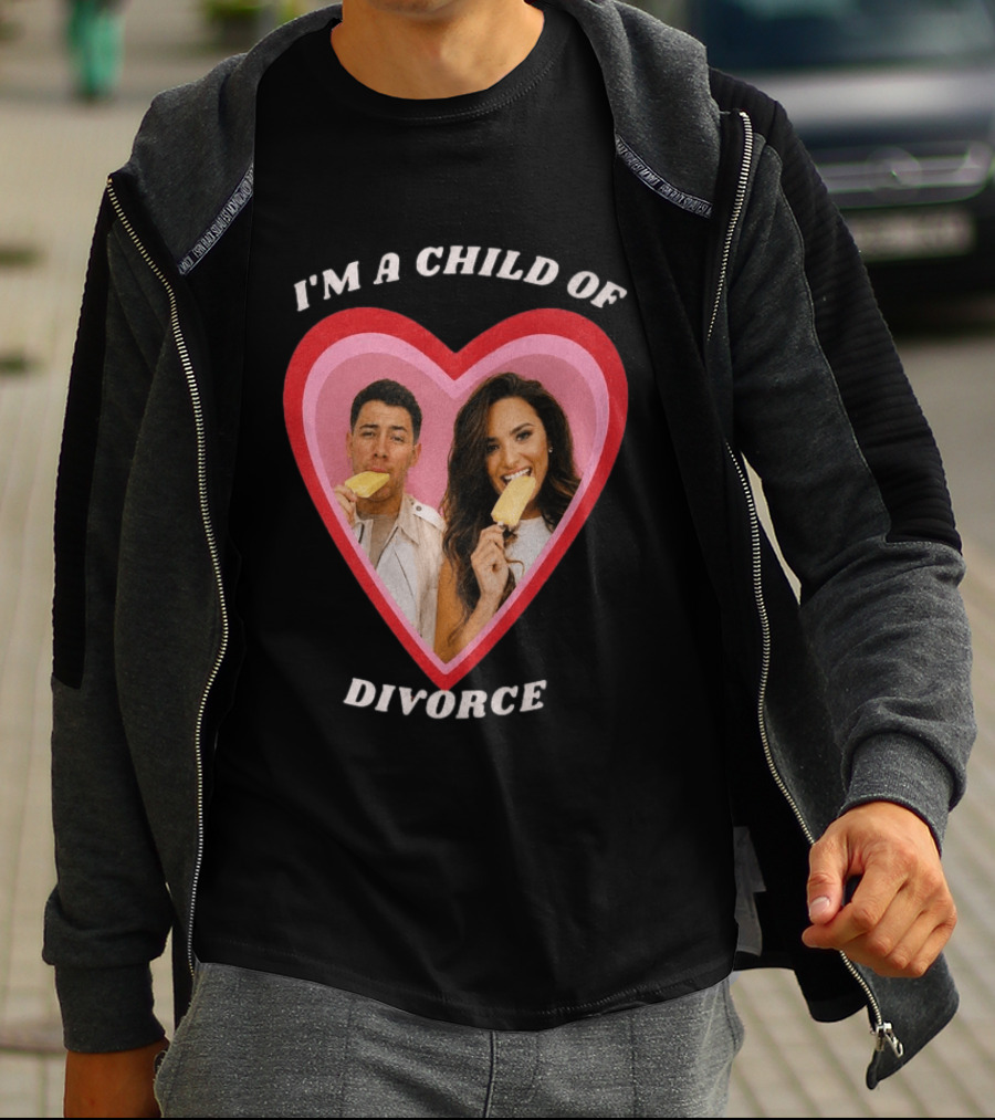I'm A Child Of Divorce Nick Jonas Demi Lovato Heart Popsicle Image T-Shirt