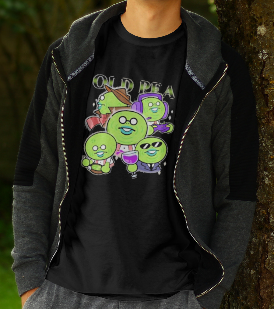 Chikn Nuggit Old Pea Glam Cartoon Characters With Sunglasses And Headphones T-Shirt