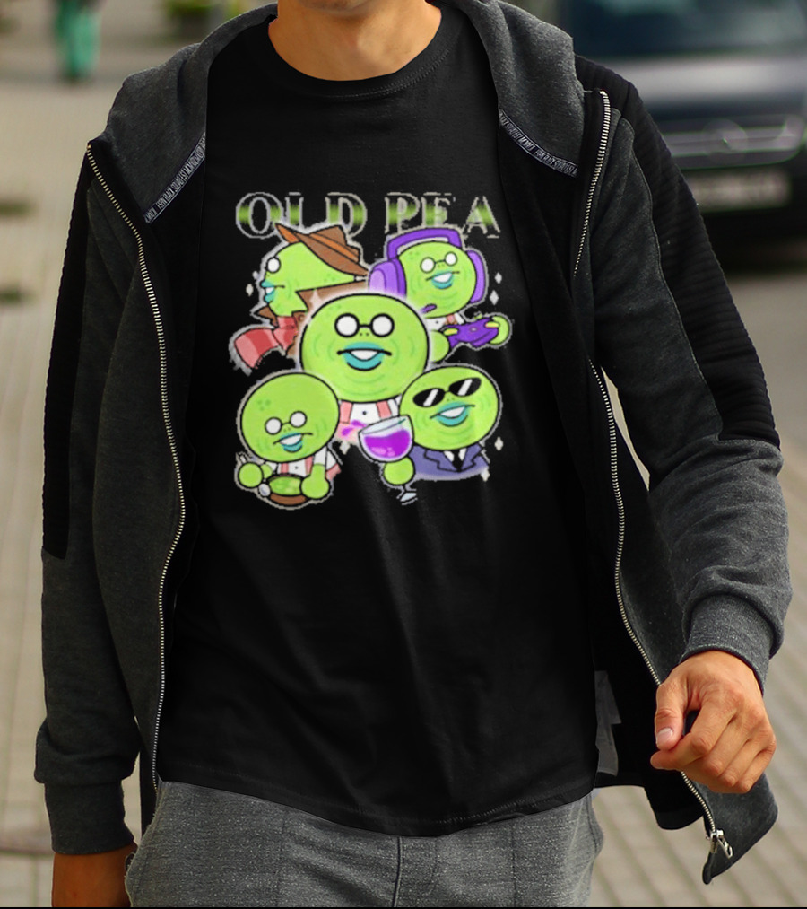 Chikn Nuggit Old Pea Glam Cartoon Characters With Sunglasses And Headphones T-Shirt
