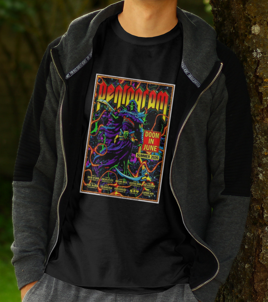 Pentagram Doom In June Summer 2026 Tour House Of Rock Chelsea's Live Brass T-Shirt