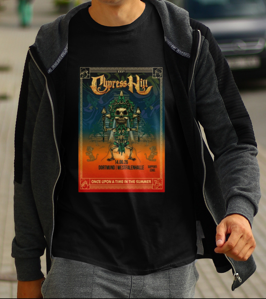 Cypress Hill XXXV Dortmund Westfalenhalle 14.06.26 Support E7hel Once Upon A Time In The Summer Skeleton Warrior T-Shirt