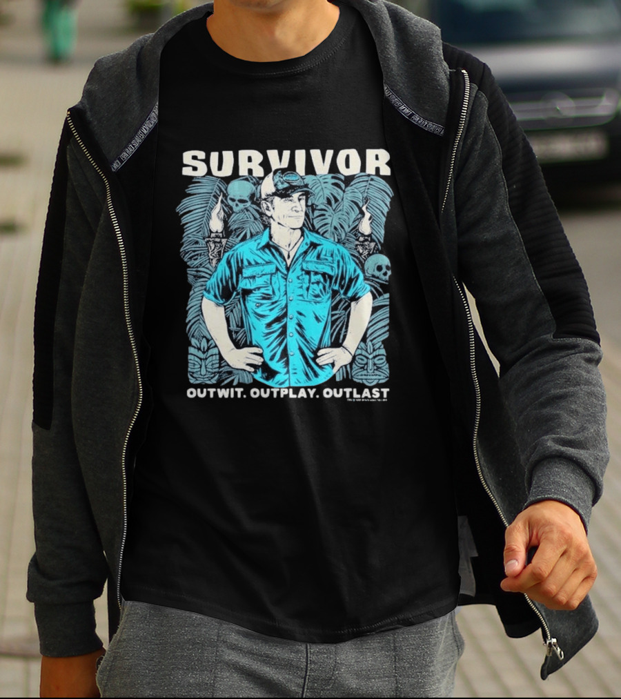 Survivor Jeff Outwit Outplay Outlast Tropical Island Adventure T-Shirt