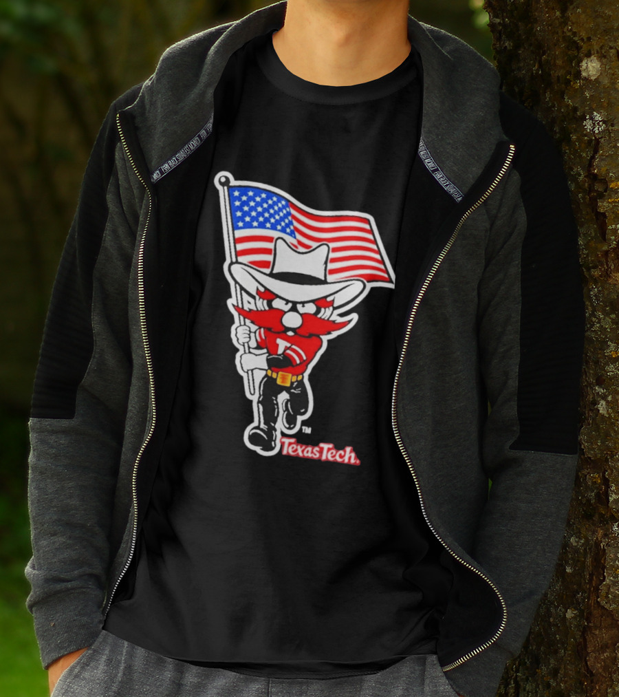 Texas Tech Red Raiders USA Flag Raider Red T-Shirt
