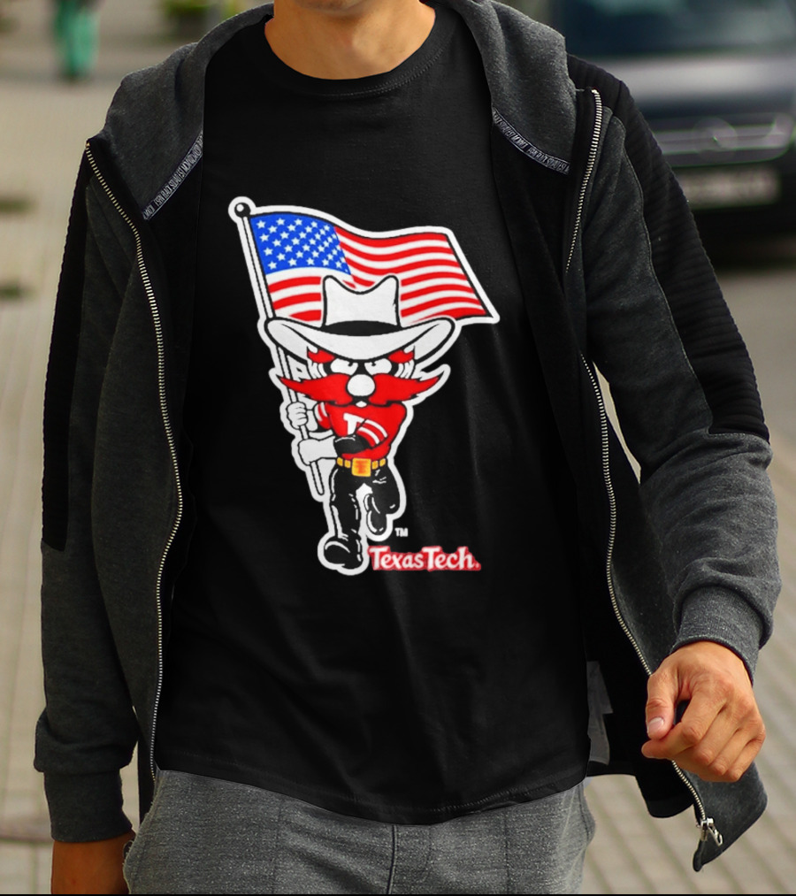 Texas Tech Red Raiders USA Flag Raider Red T-Shirt