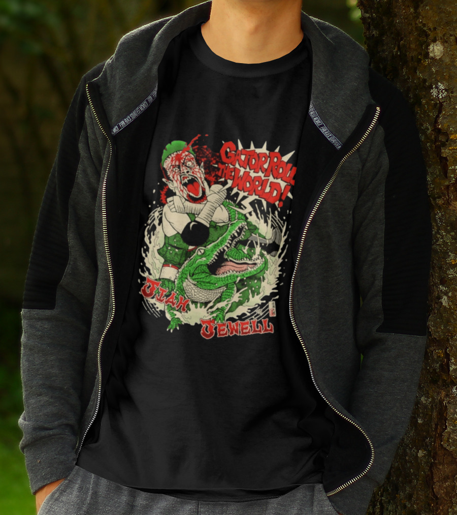 Gator Roll The World Jiah Jewell Wrestling Alligator Comic T-Shirt
