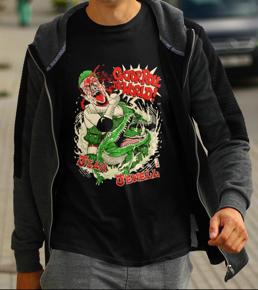 Gator Roll The World Jiah Jewell Wrestling Alligator Comic T-Shirt