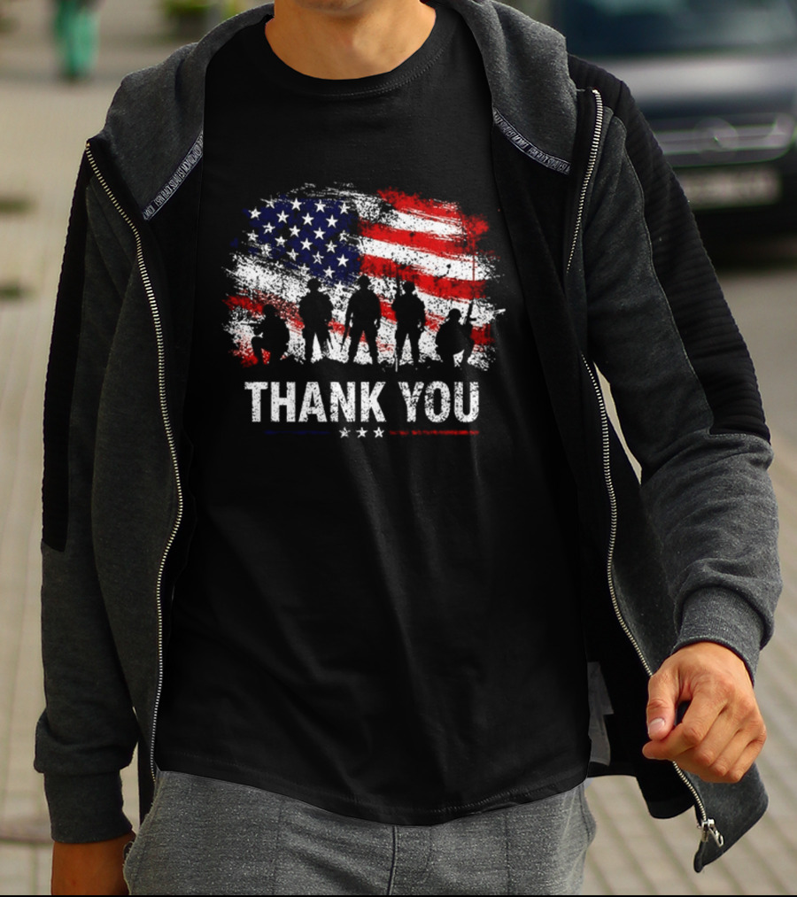 Thank You For Your Service American Flag Military T-Shirt