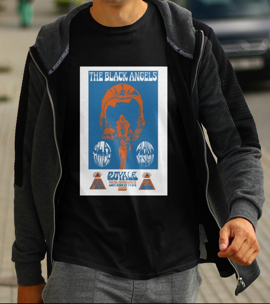 The Black Angels Royale Boston MA May 22 2026 Light Show By TV Eye Psychedelic Helmet T-Shirt