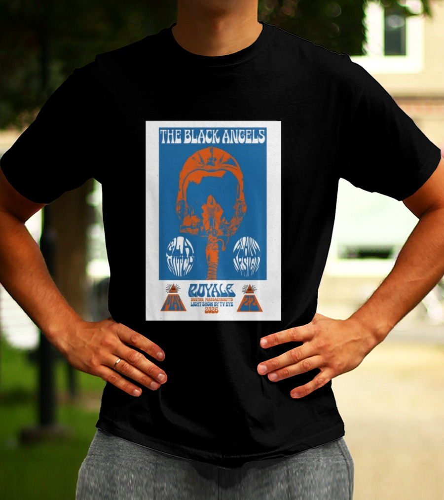 The Black Angels Royale Boston MA May 22 2026 Light Show By TV Eye Psychedelic Helmet T-Shirt