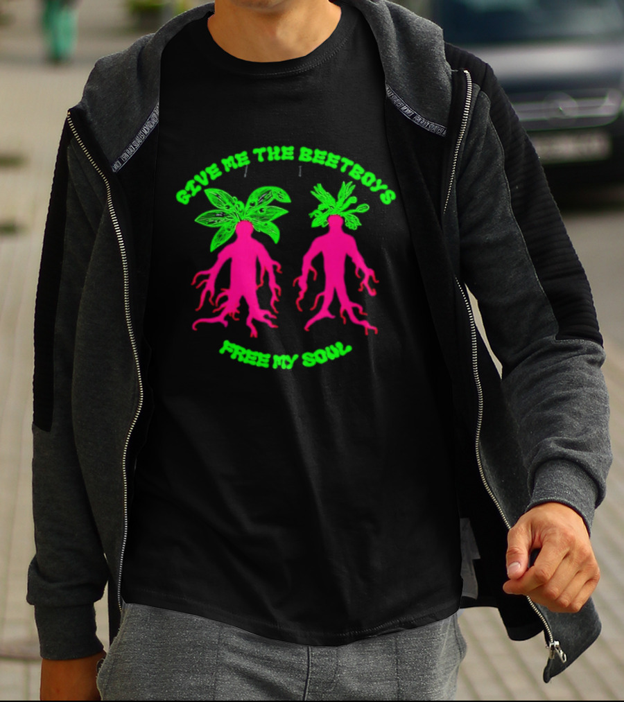 Give Me The Beetboys Free My Soul Vibrant Beetroot Figures T-Shirt