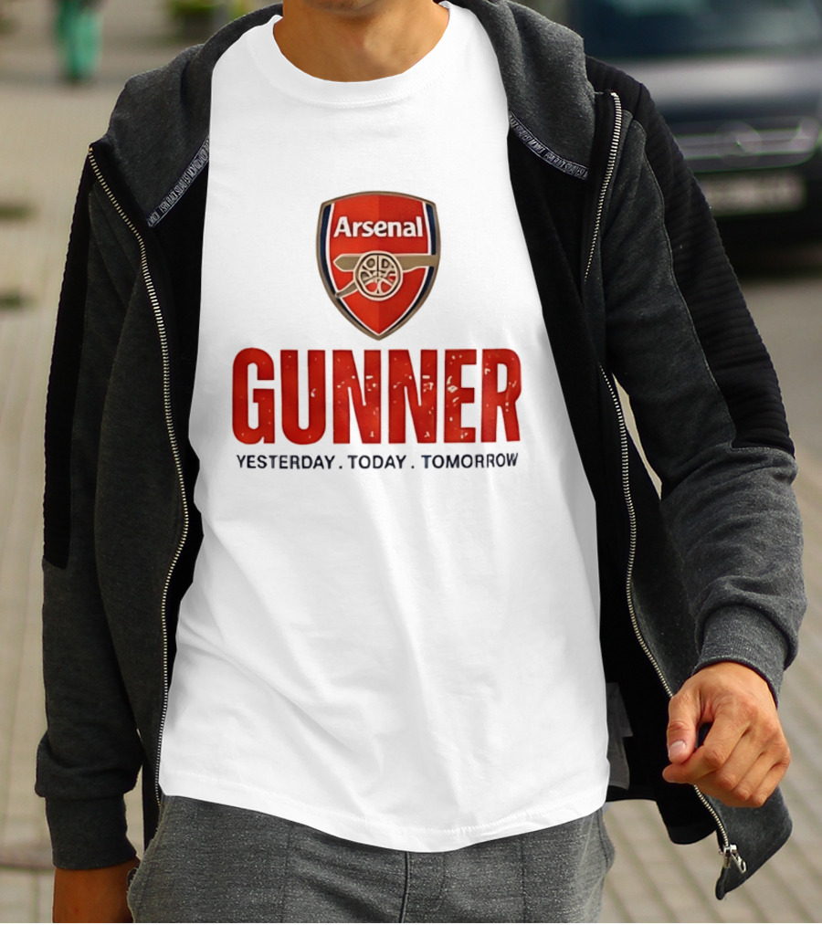 Arsenal Gunner Emblem Yesterday Today Tomorrow T-Shirt